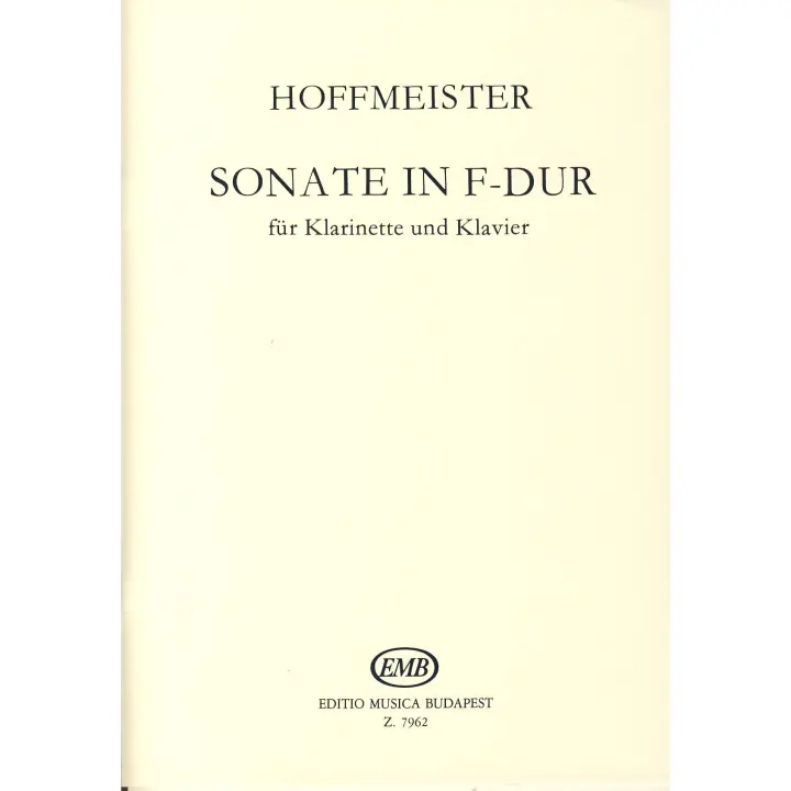 HOFFMEISTER F.A.-Sonata en Fa Mayor para Clarinete y Piano (Balassa) - 1