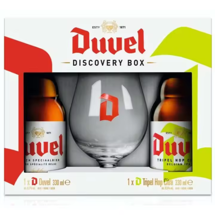 1 uds x Estuche Duvel 2*33Cl+1 Vaso cerveza Belga una golden ale y una ipa con lúpulo citra - 1