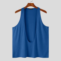 INCERUN Camiseta De Hombre Sin Mangas En Color Sólido Con Cuello En V Profundo Estilo Casual Verano Ropa Masculina Tallas S-5XL - details 6