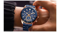 Reloj De Cuarzo Para Hombre REWARD En Acero Inoxidable Dorado Deportivo Resistente Al Agua Con Cronógrafo Y Calendario Completo - details 15