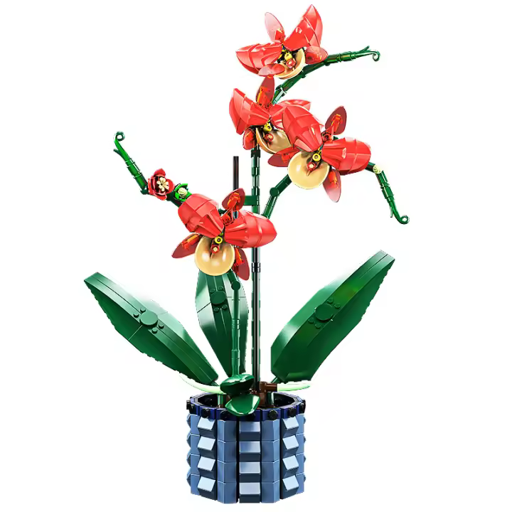 Juego De Construcción Creativo De Bloques MOC Con Bouquet De Flores Y Bonsái Orquídea Modelo De Plantas Puestas En Vaso Decoración Para El Hogar Juguetes Para Niños Regalos - 1