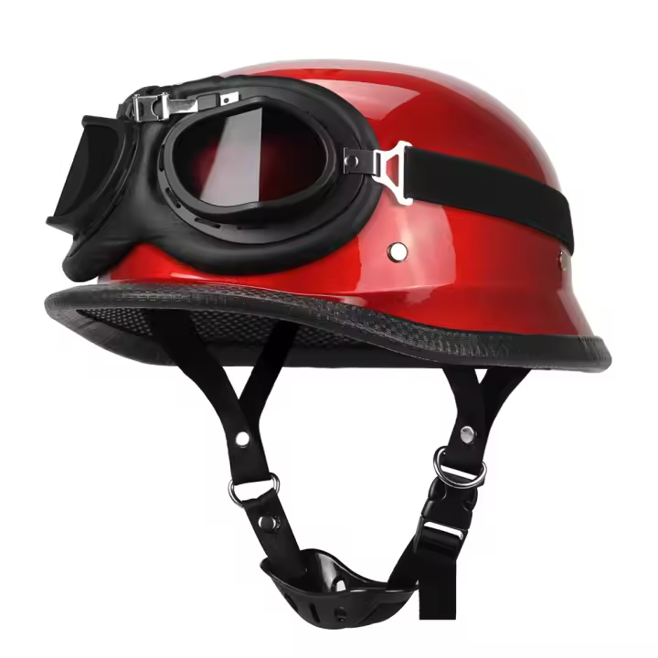 Casco De Motocicleta Retro De Verano Capucha De Moto Estilo Aleman Vintage Medio Aprobado DOT Para Hombres Y Mujeres - 1