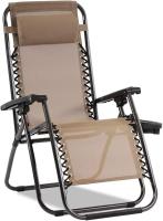Silla de gravedad cero, plegable al aire libre, silla de descanso ajustable 65*90*110cm , 120kgs de capacidad de peso, reclinable con soporte para tazas y almohadas para patio, piscina, playa, césped, terraza, patio, juego de 2 – marrón - details 3