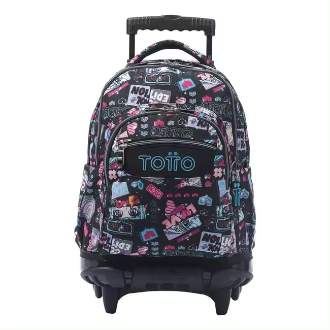 TOTTO  Mochila escolar con ruedas negro Misato - Renglones MA03ECO006-2416P-6CZ - 1