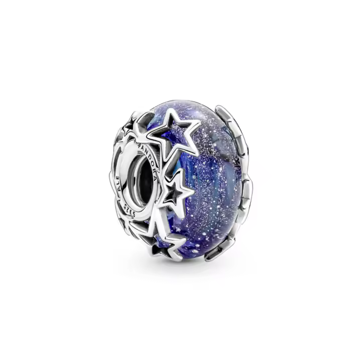 Pandora Moments Charm de cristal de Murano en plata de ley Galaxia & Estrella 790015C00 , para Mujer - 1