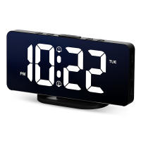 Reloj De Alarma Digital Con Luz Ambiental RGB Y Cargador USB Reloj Electrónico Dimmable Para Mesa/Muro Mostrador De Tiempo Semanal - details 1