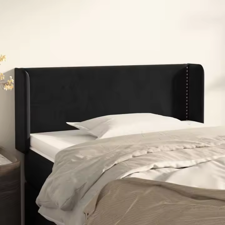 vidaXL Cabecero de terciopelo negro 83x16x78/88 cm - 1