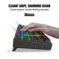 Teclado De Juego Con Iluminación RGB De 69 Teclas Diseño Compacto De 68% Teclado Conectado Por Cable Estándar Para Oficinistas Y Jugadores - details 9