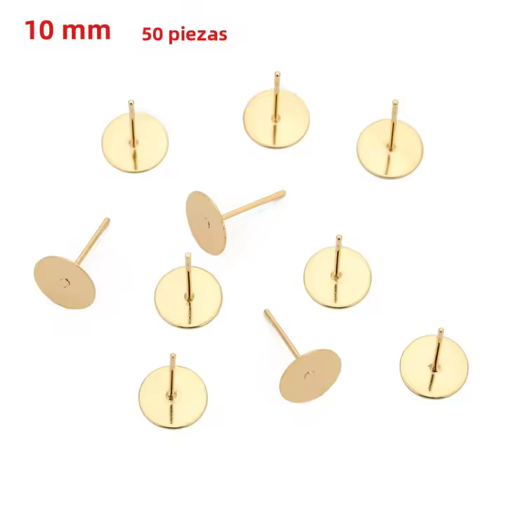 AHKNORMAILCUI Base De Pendiente Estilo Estudio De Metal Acero Inoxidable 316L Con Almohadilla Adhesiva Para Joyería DIY Tamaños 3-4-5-6-8mm - 1
