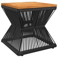 vidaXL Mesa de centro base de alambre madera acacia negro 38x38x38 cm - details 1