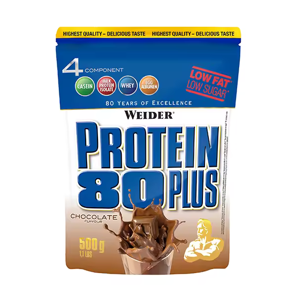 Weider Proteína 80 Plus Chocolate 500 G - Alto en Proteínas - Bajo en Hidratos de Carbono - 1