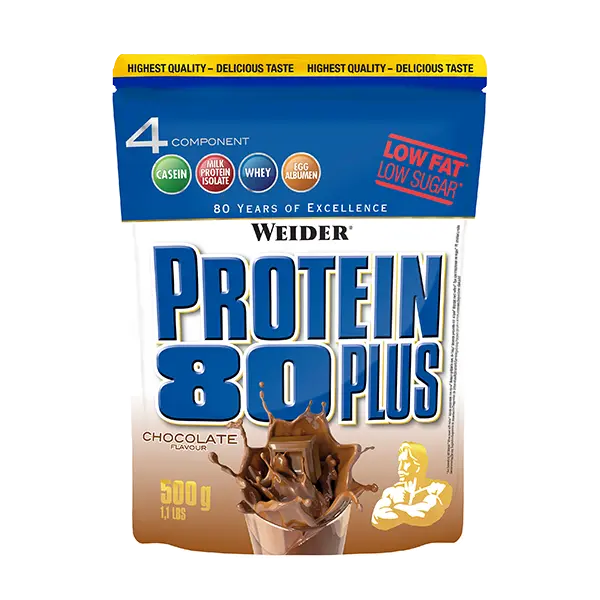 Weider Proteína 80 Plus Chocolate 500 G - Alto en Proteínas - Bajo en Hidratos de Carbono - 1