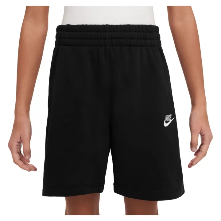 Nike, Club Fleecce BI, Pantalón Corto, Sportwear, Algodon, Logo Bordado, Junior, Negro, NIFD3015_010// - 1