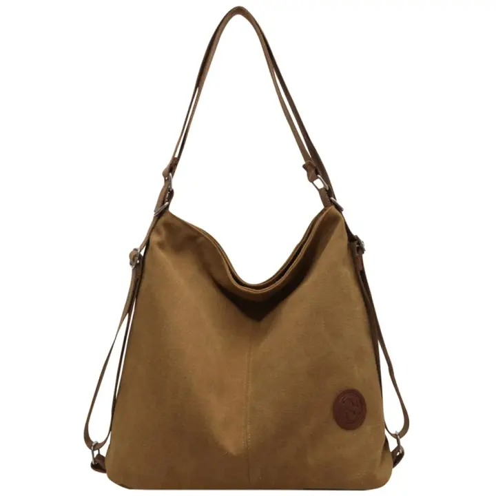 Bolso de Lona para Mujer, Bolso de mano con vintage superior ASA, Bolso de mano informal multicolor, Bolso Escolar, caquí - 1