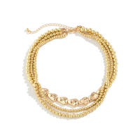 Collar Corto KunJoe Multicapa Color Oro Con Cuentas Irregulares Y Cadena Clavicular Para Mujer Joyería De Moda Nueva Geométrica Clásica Para Fiesta - details 2