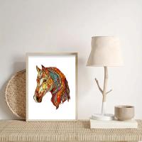 Rompecabezas De Madera En Forma Irregular De Caballo Juego De Puzzle Personalizado Para Adultos Juego Familiar Interactivo Regalo Único Y Elegante - details 6