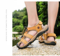 Sandalias De Verano Para Hombre Talla Grande 2023 Cuero Genuino Moda Sandalias De Plataforma Bajo Tornillo Y Cierre De Correa Material De Suela De Goma - details 9