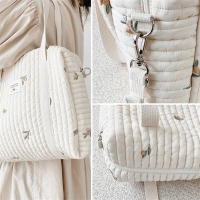 Bolso De Diaper Para Bebé Recién Nacido Estilo Coreano Mochila De Hombro Para Mamá Bolsa Grande De Mano Con Almacenamiento Y Organizador Para Silla De Paseo Bordado Y Cuadrado - details 5