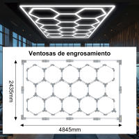 Lalumiaa  Lámpara LED Hexagonal 600W – 14 Paneles, 6500K, Carcasa Blanca, Iluminación Interior Moderna, CA 85-265V - details 0