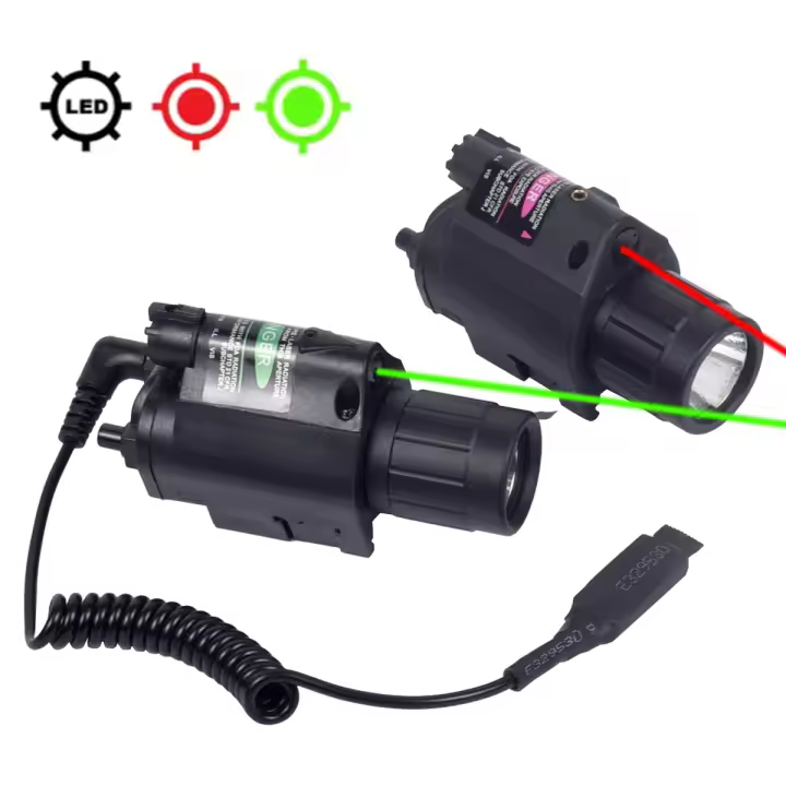 Luz Táctica Para Armas Puntería Verde Roja Laser Pointer Para Pistola Y Arma De Fuego AR15 Compatible Con Ranura De 20mm - 1