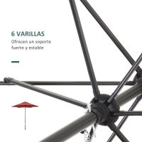 Outsunny Sombrilla de Jardín Ø2x2 m Parasol Mástil de Aluminio con Techo de Ventilación Pestillo de Fijación y Poste Desmontable para Terraza Patio Exterior - details 4