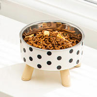 Tazón De Acero Inoxidable Para Gatos Y Perros Con Diseño De Polka-Dot Y Cuadros Antideslizante Fácil De Limpia Para Interiores Y Exteriores - details 1