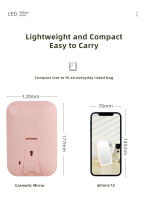 Espejo De Maquillaje Con Pantalla Táctil LED Plegable Y 3 Modos De Luz Recargable Por USB Color ABS Herramientas Cosméticas - details 10