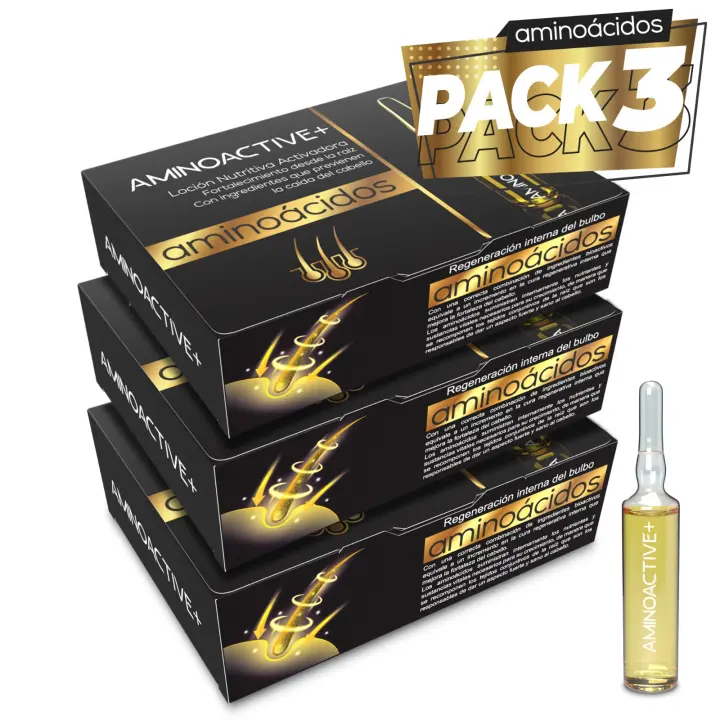 Ampollas Anticaída Cabello de Mujer y Hombre - Contenido en Biotina, Soja y Aloe Vera - Tratamiento prevención caída y fortalecedor del bulbo - 12 ampollas de 10ml (x3 PACK) - 1