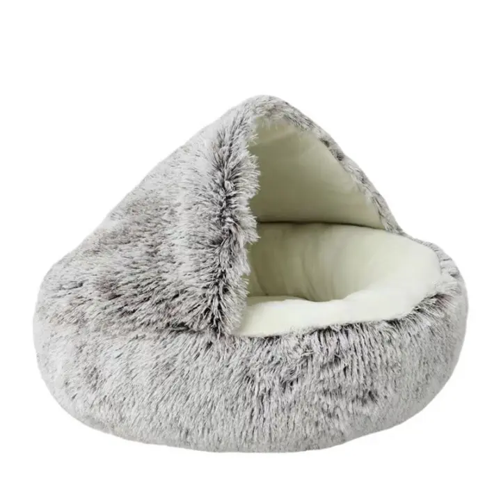 Cama grande para perros y gatos de 50x50 cm，Cama redonda de felpa para gato y perro, colchón cálido y suave con cubierta, cueva para dormir, Adecuado para perros y gatitos de menos de 20 libras - 1