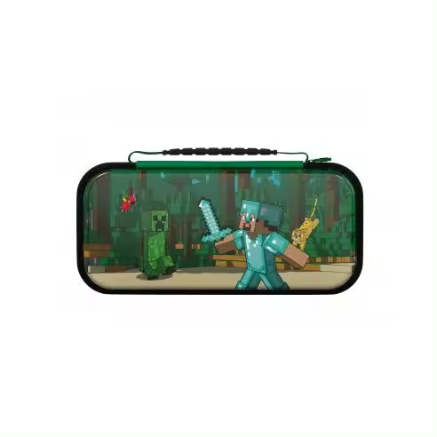 Funda Travel Case Minecraft Forest Battle Funda para Nintendo Switch Imperdible Ideal - 1