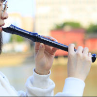 Flauta Larga De Plástico Con 8 Agujeros G Para Principiantes Instrumento Musical Recorder Flauta De Madera Regalo Para Niños Con Palillo De Limpieza - details 2