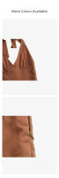New Women's Fashion Linen Blended Dress Spring/Summer V-Neck Sleeveless Backless Mid-Calf Casual Style Versatile Tight Chest - details 4