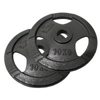 OZIO FITNESS 2 Discos de Pesas 10 kg 50 mm de 3 agarres Hierro Fitness - details 0