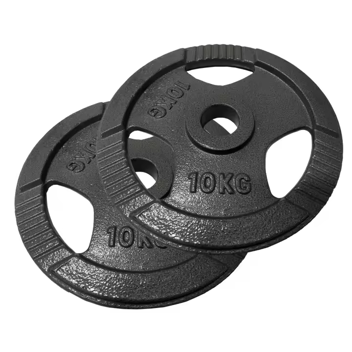 OZIO FITNESS 2 Discos de Pesas 10 kg 50 mm de 3 agarres Hierro Fitness - 1