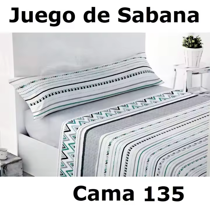 Juego Sábanas para Cama De 135, 3 Piezas ,Sábana Bajera, Encimera, Funda de Almohada,microfibra 100% poliester,cm,fespu - 1