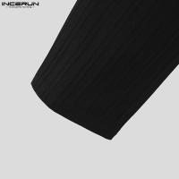 Conjunto De Moda Casual Para Hombre INCERUN Venta Caliente Camisas Y Pantalones Estilo Rayado 2 Piezas Tallas S-5XL 2023 - details 17