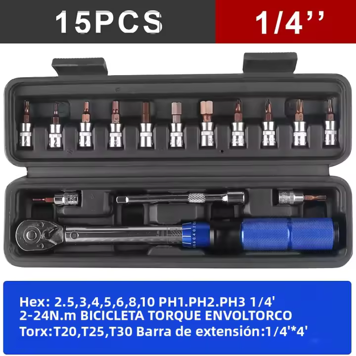 Llave De Torque WOZOBUY De 3/8 Pulgada Con Clic Doble Dirección 90 Dientes Y Hebilla (2-60Nm) Material De Acero Crômio-vanadio Resistente a Explosiones Y Antideslizante - 1