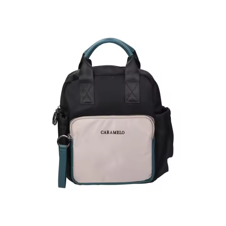 CARAMELO | Mochila Caramelo para Mujer – Mochila Casual en Color Negro y Beige – Mochila con Cremallera – Varios Departamentos – Espaciosa – Tendencia – Moda – Cómoda – Modelo 50531.01 - 1