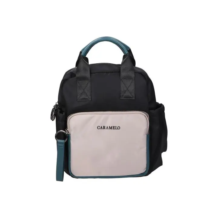 CARAMELO | Mochila Caramelo para Mujer – Mochila Casual en Color Negro y Beige – Mochila con Cremallera – Varios Departamentos – Espaciosa – Tendencia – Moda – Cómoda – Modelo 50531.01 - 1