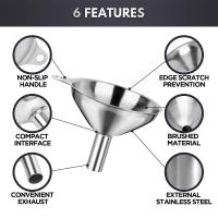 Juego De 3/5 Funnel De Acero Inoxidable Para Cocina Funnel De Metal De Grado Alimenticio Para Rellenar Botellas Pequeño Funnel Para Aceites Esenciales Especias - details 5