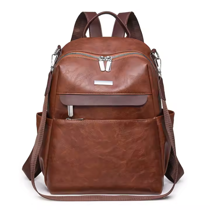 Nueva mochila de mujer de color contrastante, mochila de ocio de gran capacidad, mochila de viaje multifuncional, bolso de hombro retro de mano - 1