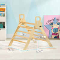 AIYAPLAY Triángulo de Escalada de Madera Plegable Escalada para Niños de 18-48 Meses para Cultivar Habilidades de Equilibrio y Coordinación 82x66x71 cm Natural - details 2