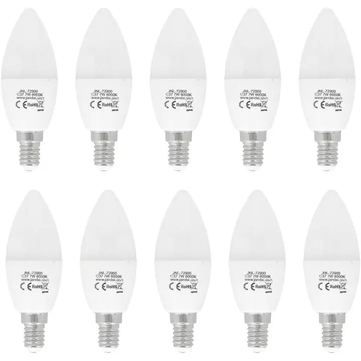Jandei - Packs Bombillas LED Tipo Vela E14 7W Bajo Consumo, C37, 330º de Apertura. Múltiples Usos IP20 Apta para Interiores - 1