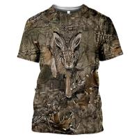 Camiseta De Verano Para Hombre Casual Camuflaje 3D Con Animal Salvaje Quick-Drying Camiseta Corta De Cuello Redondo Para Exterior - details 5