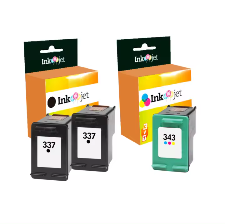 Pack de Cartuchos de Tinta HP 337 X2 Negro + HP 343 Tricolor Compatibles de Alta Calidad - 1
