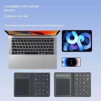 Teclado Numérico Móvil 3 En 1 Con Palanca De Toque Y Calculadora Bluetooth Inalámbrico Para Win/Android/iOS Plegable Compatible Con Desktop Laptop Tablet - details 2