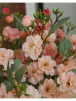 Arreglo De Flores Artificiales De Cerezo Para Boda Decoración De Mesa En Casa Estilo Bouquet De Flores De Seda Blanco Champán Rosa Claro Rosa - details 6