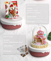 Bloques De Construcción Navideñas Rosa Árbol De Navidad Y Casa De Nieve En Blanco Y Negro Juguete De Artesanía Para Niños Decoración De Escritorio Regalos De Vacaciones - details 13