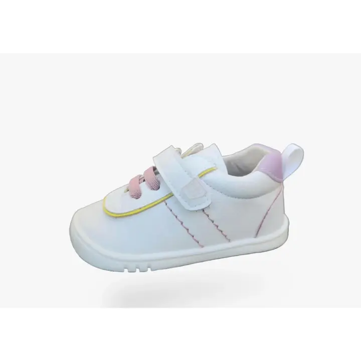 Zapato respetuoso barefoot bebé Pirufin Piruflex PF172-3 Blanco.Suela súper flexible de 3.5mm de grosor antideslizante y con DROP CERO - 1