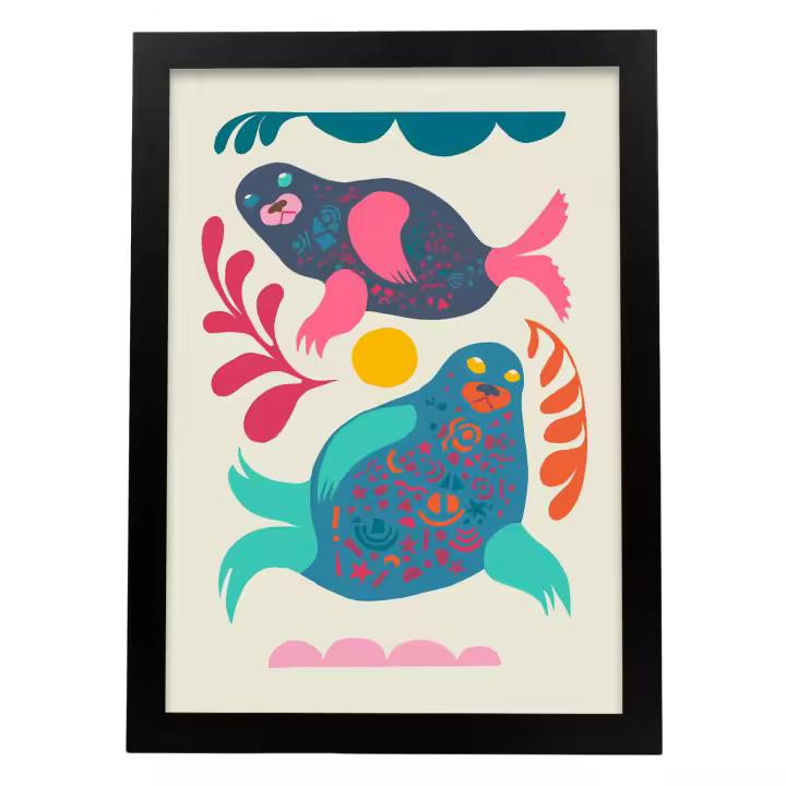 Nacnic Pingüinos Salpicados Lamina - Animales Surtidos Poster - Cuadros Decorativos Estéticos - 1